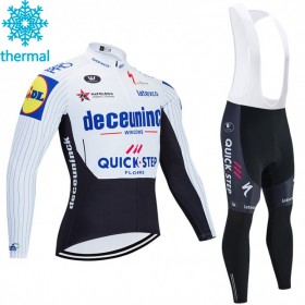 Tenue Maillot M/L + Collant à Bretelles 2020 Deceuninck-Quick-Step Hiver Thermal Fleece N004